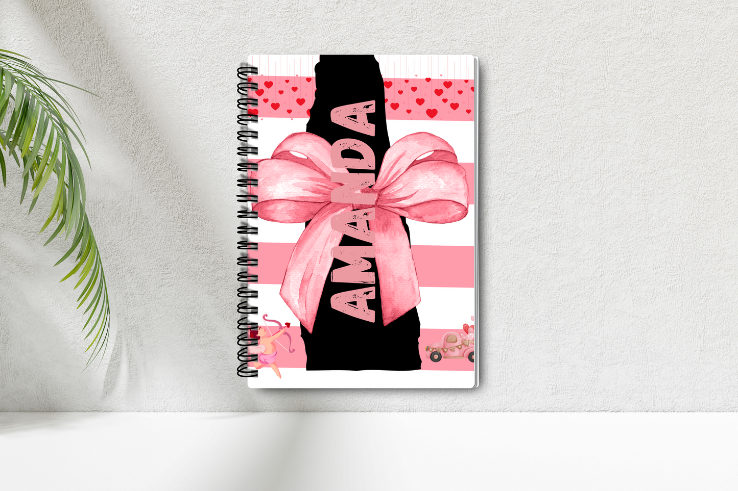 Personalize Valentines Bow Notebook