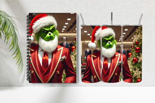 Mr Grinch Notebook and Tumbler Set