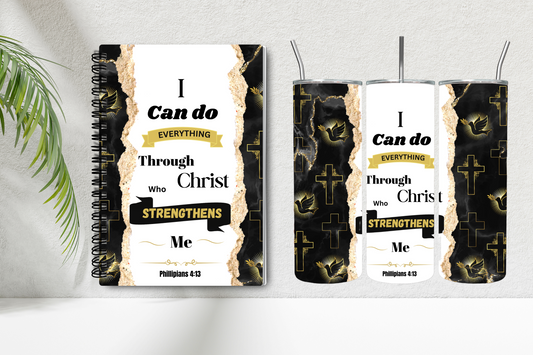 Christian Notebook and Tumbler set