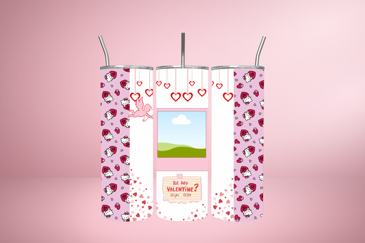 Personalized 20oz Kitty Valentines Tumbler