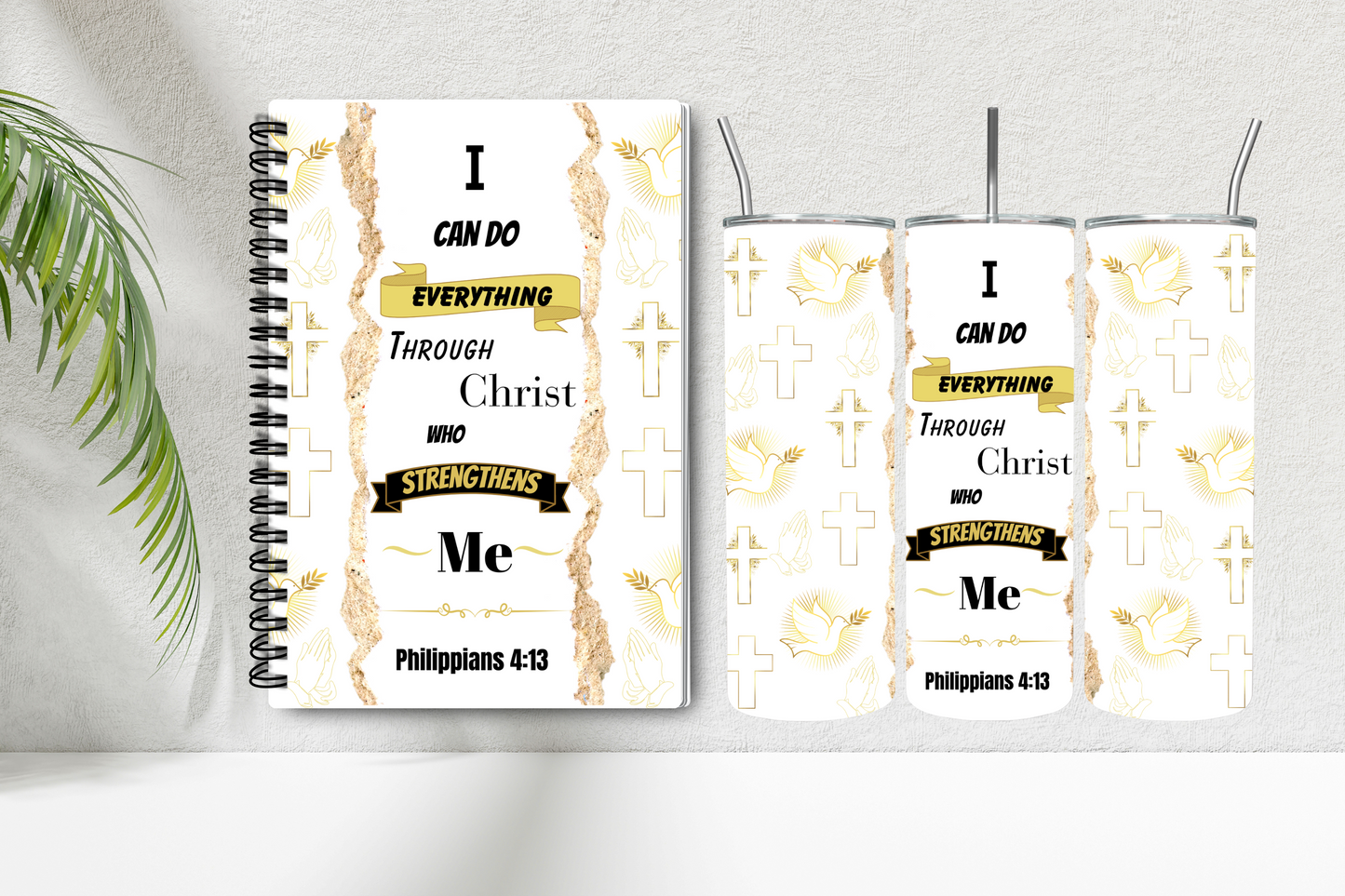 Christian Notebook and Tumbler set